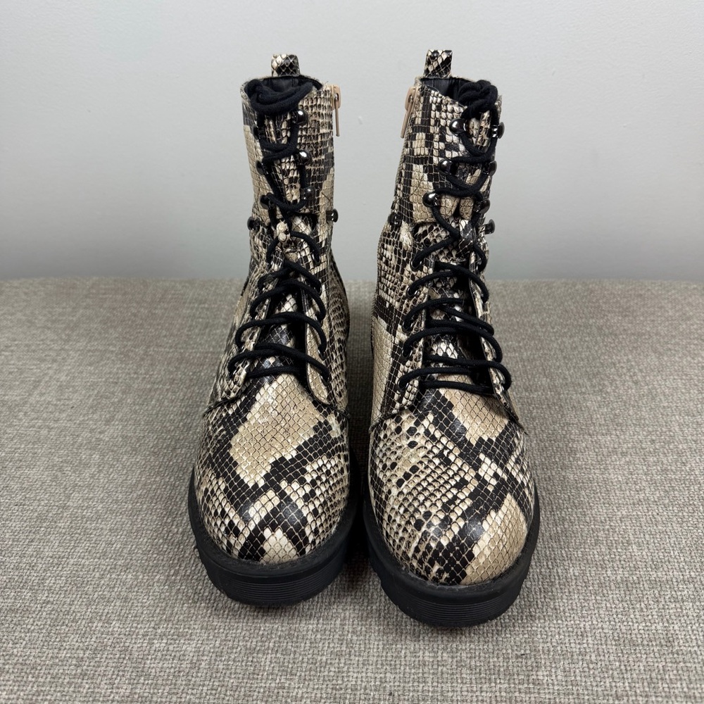 Womens MIA Snake Print Lace Up High Top Lexis-S Platform Combat Boots Size 7.5 - Picture 5 of 12